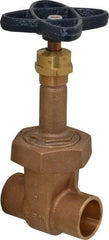 NIBCO - 1" Pipe, Class 150, Soldered Bronze Solid Wedge Rising Stem Gate Valve - 300 WOG, 150 WSP, Bolted Bonnet - USA Tool & Supply