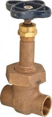 NIBCO - 3/4" Pipe, Class 150, Soldered Bronze Solid Wedge Rising Stem Gate Valve - 300 WOG, 150 WSP, Bolted Bonnet - USA Tool & Supply