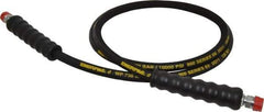 Enerpac - 1/4" Inside Diam x 3/8 NPT 6' Hydraulic Pump Hose - 10,000 psi, 3/8 NPTF Male Opposite End, Rubber - USA Tool & Supply