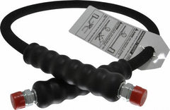 Enerpac - 1/4" Inside Diam x 3/8 NPT 3' Hydraulic Pump Hose - 10,000 psi, 3/8 NPTF Male Opposite End, Rubber - USA Tool & Supply