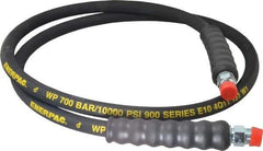 Enerpac - 3/8" Inside Diam x 3/8 NPT 6' Hydraulic Pump Hose - 10,000 psi, 3/8 NPTF Male Opposite End, Rubber - USA Tool & Supply