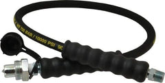 Enerpac - 1/4" Inside Diam x 3/8 NPT 3' Hydraulic Pump Hose - 10,000 psi, CH-604 Opposite End, Rubber - USA Tool & Supply