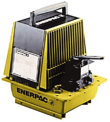 Enerpac - 10,000 psi Air-Hydraulic Pump & Jack - 1 Gal Oil Capacity, 3-Way, 2 Position Valve, Use with Single Acting Cylinders, Advance & Retract - USA Tool & Supply