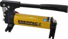 Enerpac - 1" Piston Stroke, 1/2" Piston Diam, 0.15 Cu In per Stroke, 22 Cu In Reservoir Capacity, Manual Hydraulic Pump - 2,850 psi, 34 Lbs. Max Handle Effort, 1 Stage - USA Tool & Supply