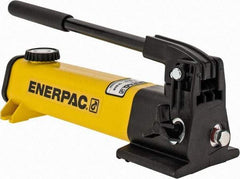 Enerpac - 1/2" Piston Stroke, 3/8" Diam, 0.055" Cu In per Stroke, 20 Cu In Reservoir Capacity, Manual Hydraulic Pump - 10,000 psi, 72 Lbs. Max Handle Effort - USA Tool & Supply