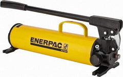 Enerpac - 1" Piston Stroke, 1-1/8" Piston Diam, 1.00, 0.15 Cu In per Stroke, 134 Cu In Reservoir Capacity, Manual Hydraulic Pump - 10,000 psi, 77 Lbs. Max Handle Effort, 2 Stage - USA Tool & Supply