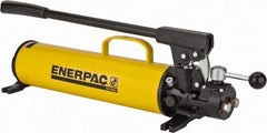 Enerpac - 1" Piston Stroke, 1-1/8" Piston Diam, 1.00, 0.15 Cu In per Stroke, 134 Cu In Reservoir Capacity, Manual Hydraulic Pump - 10,000 psi, 77 Lbs. Max Handle Effort, 2 Stage - USA Tool & Supply
