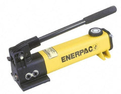 Enerpac - 1" Piston Stroke, 7/16" Diam, 0.151 Cu In per Stroke, 55 Cu In Reservoir Capacity, Manual Hydraulic Pump - 10,000 psi, 72 Lbs. Max Handle Effort - USA Tool & Supply