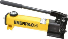 Enerpac - 1/2" Piston Stroke, 3/4" Diam, 0.221, 0.055" Cu In per Stroke, 20 Cu In Reservoir Capacity, Manual Hydraulic Pump - 10,000 psi, 78 Lbs. Max Handle Effort - USA Tool & Supply