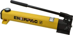 Enerpac - 1/2" Piston Stroke, 3/4" Diam, 0.221, 0.055" Cu In per Stroke, 55 Cu In Reservoir Capacity, Manual Hydraulic Pump - 10,000 psi, 63 Lbs. Max Handle Effort - USA Tool & Supply