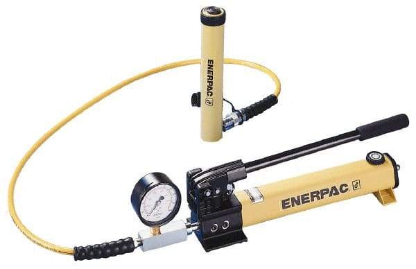 Enerpac - 5 Ton Capacity, Cylinder No. RC-55, Manual Hydraulic Pump & Cylinder Set - Pump No. P-142 - USA Tool & Supply