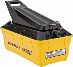 Enerpac - 10,000 psi Air-Hydraulic Pump & Jack - 127 Cu In Oil Capacity, Use with Single Acting Cylinders, Advance, Hold & Retract - USA Tool & Supply