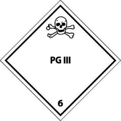 NMC - PG III Shipping Label - 4" High x 4" Wide - USA Tool & Supply