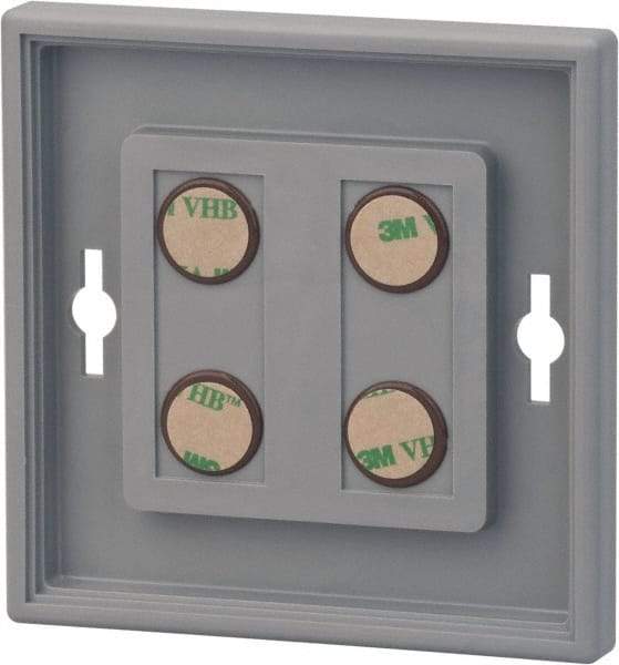 NMC - 4 Inch Wide x 4 Inch High Sign Compatibility, Plastic Square Sign Frame - Gray - USA Tool & Supply
