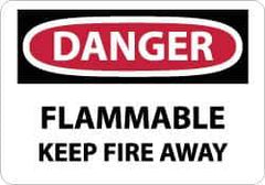 NMC - Danger - Flammable - Keep Fire Away, Aluminum Fire Sign - 14" Wide x 10" High - USA Tool & Supply