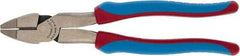 Channellock - 9" OAL, 1-17/32" Jaw Length x 1-5/16" Jaw Width, Linesman's Pliers - Serrated Jaw, Round Nose Head, Comfort Grip Handles - USA Tool & Supply