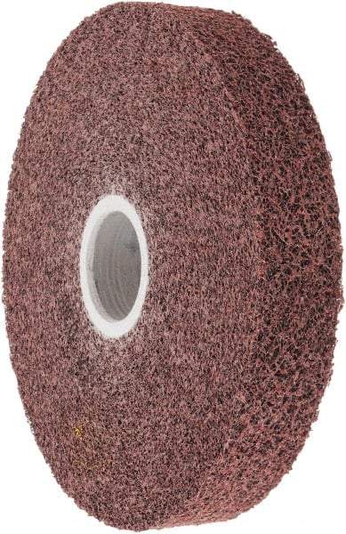 3M - 6" Diam, 1" Face Width, 1-1/4" Center Hole, Medium Grade, Aluminum Oxide Deburring Wheel - Convolute, Medium Density 5 Grade, 6,000 RPM - USA Tool & Supply