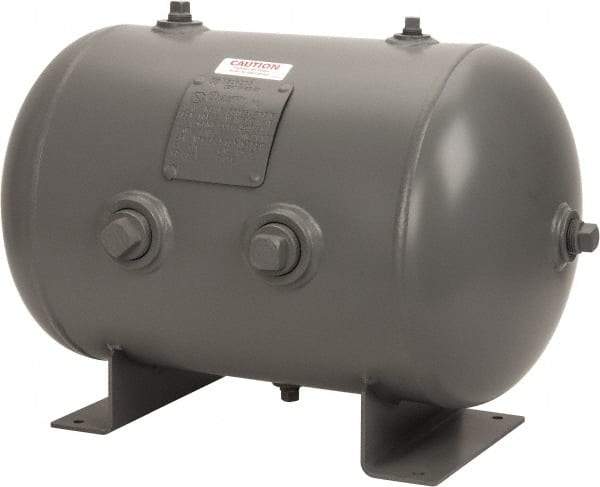 Made in USA - 13.3 Gallon, 200 Max psi Universal Horizontal Tank - 1-1/2" Inlet, 23" Tank Length x 14" Tank Diam - USA Tool & Supply