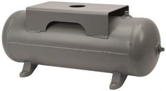Made in USA - 10 Gallon, 200 Max psi Horizontal Tank with Plate - 30" Tank Length x 10" Tank Diam - USA Tool & Supply