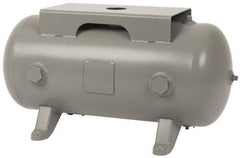 Made in USA - 20 Gallon, 200 Max psi Horizontal Tank with Plate - 1-1/2" Inlet, 33" Tank Length x 14" Tank Diam - USA Tool & Supply