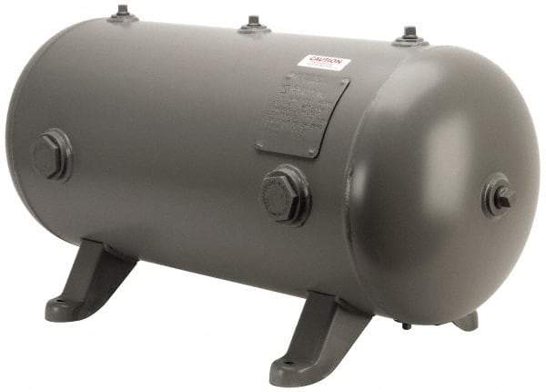 Made in USA - 20 Gallon, 200 Max psi Horizontal Tank - 1-1/2" Inlet, 33" Tank Length x 14" Tank Diam - USA Tool & Supply