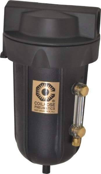 Coilhose Pneumatics - 1/2" Port, 7" High, FRL Filter with Aluminum Bowl & Automatic Drain - 250 Max psi, 250°F Max, 8 oz Bowl Capacity - USA Tool & Supply