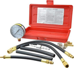 Value Collection - 12" Hose Length, 0 to 100 psi, Mechanical Automotive Fuel Injection Tester - 1 Lb Graduation, Steel - USA Tool & Supply