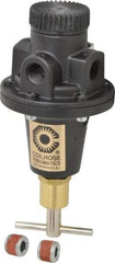 Coilhose Pneumatics - 1/4 NPT Port, 40 CFM, Cast Aluminum Tamper Proof Heavy-Duty T-Handle Regulator - 0 to 60 psi Range, 250 Max psi Supply Pressure, 1/4" Gauge Port Thread, 3" Wide x 5-1/2" High - USA Tool & Supply