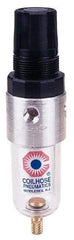 Coilhose Pneumatics - 1/8" NPT Port Miniature 1 Piece Filter/Regulator FRL Unit - Polycarbonate Bowl, 25 SCFM, 150 Max psi, 4" High, Manual Drain - USA Tool & Supply