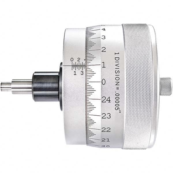 Starrett - 1 Inch, 4-1/16 Inch Plain Thimble, 5/16 Inch Diameter x 1-7/16 Inch Long Spindle, Mechanical Micrometer Head - USA Tool & Supply