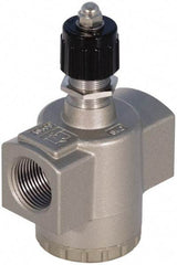 SMC PNEUMATICS - 2" Male NPT x 2" Female NPT Flow & Speed Control Valve - Inline Type - USA Tool & Supply