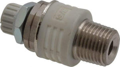 SMC PNEUMATICS - 1/8" Male NPT Metering Valve With Silencer - 3.6mm squared Orifice & 20 dB Noise Reduction Rate - USA Tool & Supply