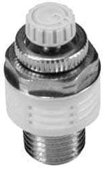 SMC PNEUMATICS - 3/8" Male NPT Metering Valve With Silencer - 16.6mm squared Orifice & 20.5 dB Noise Reduction Rate - USA Tool & Supply