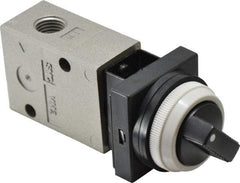 SMC PNEUMATICS - 1.00 CV Rate, 1/4" NPT Inlet Mechanical Valve - 2 Way, 2 Ports - USA Tool & Supply