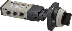 SMC PNEUMATICS - 0.55 CV Rate, 1/8" NPT Inlet Mechanical Valve - 4 Way, 5 Ports - USA Tool & Supply