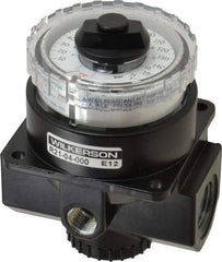 Wilkerson - 1/2 NPT Port, 195 CFM, Zinc Dial Air Regulator - 5 to 160 psi Range, 300 Max psi Supply Pressure, 1/4" Gauge Port Thread, 3.2" Wide x 4.19" High - USA Tool & Supply