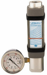 Hedland - 3/4" NPTF Port Flowmeter with Gage Installed - 600 Max psi, 50 SCFM, Anodized Aluminum - USA Tool & Supply