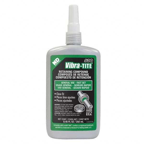 Vibra-Tite - 250 mL Bottle, Green, General Purpose Retaining Compound - USA Tool & Supply