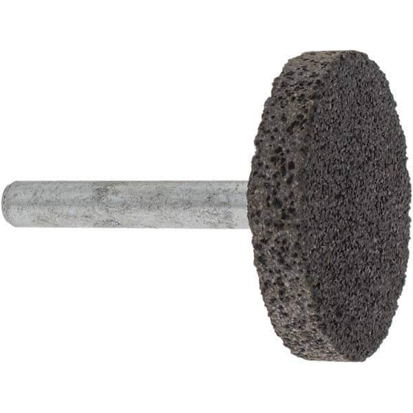 Made in USA - 1-1/2" Head Diam x 1/4" Thickness, W235, Cylinder End, Aluminum Oxide Mounted Point - Brown, Very Coarse Grade, 36 Grit, 25,470 RPM - USA Tool & Supply