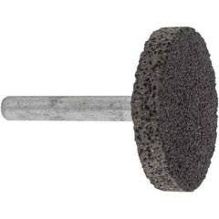 Made in USA - 1-1/2" Head Diam x 1/4" Thickness, W235, Cylinder End, Aluminum Oxide Mounted Point - Brown, Very Coarse Grade, 36 Grit, 25,470 RPM - USA Tool & Supply