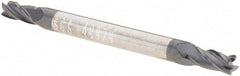 SGS - 2.5mm, 5mm LOC, 3mm Shank Diam, 38mm OAL, 4 Flute, Solid Carbide Square End Mill - Double End, AlTiN Finish, Spiral Flute, 30° Helix, Centercutting, Right Hand Cut, Right Hand Flute, Series 14M - USA Tool & Supply