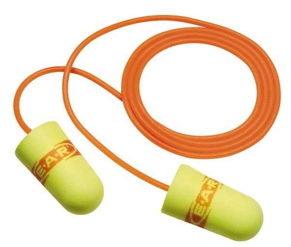 3M - Disposable, Corded, 33 dB, Barrel Earplugs - Yellow, 200 Pairs - USA Tool & Supply