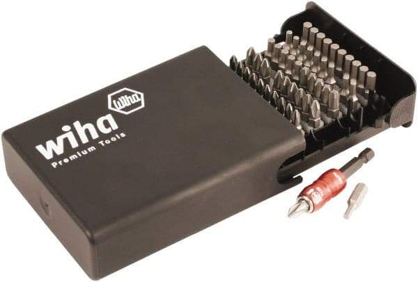 Wiha - 51 Piece, 1/4" Drive Screwdriver Insert Bit Set - #1 to #3 Phillips, 1/8 to 5/32" Hex - USA Tool & Supply