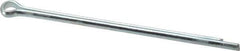 Value Collection - 3/32" Diam x 2" Long Extended Prong Cotter Pin - Grade 2, Zinc-Plated, Steel - USA Tool & Supply