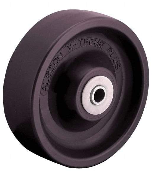 Albion - 4 Inch Diameter x 2 Inch Wide, Polyurethane Caster Wheel - 1,400 Lb. Capacity, 2-3/16 Inch Hub Length, 3/4 Inch Axle Diameter, Delrin Bearing - USA Tool & Supply