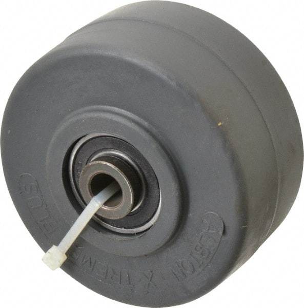 Albion - 4 Inch Diameter x 2 Inch Wide, Polyurethane Caster Wheel - 1,400 Lb. Capacity, 2-7/16 Inch Hub Length, 1/2 Inch Axle Diameter, Precision Ball Bearing - USA Tool & Supply