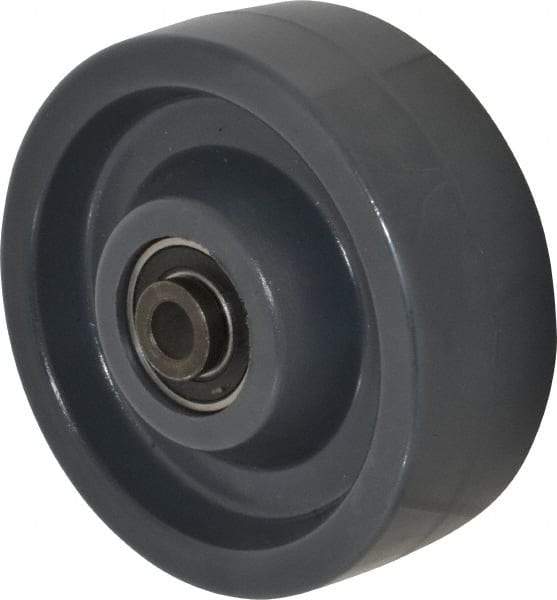 Albion - 5 Inch Diameter x 2 Inch Wide, Polyurethane Caster Wheel - 1,200 Lb. Capacity, 2-7/16 Inch Hub Length, 1/2 Inch Axle Diameter, Precision Ball Bearing - USA Tool & Supply