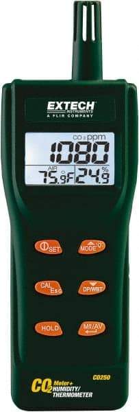 Extech - -14 to 140°F, 0 to 9.99% Humidity Range, Air Quality Monitor - USA Tool & Supply