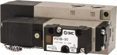 SMC PNEUMATICS - 0.8 CV Flow Rate, Single Solenoid Pilot Operated Valve - 5 Port, 2 Position, Spring Return, 1/4" NPT Inlet, 24 V - USA Tool & Supply