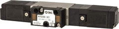 SMC PNEUMATICS - 0.8 CV Flow Rate, Double Solenoid Pilot Operated Valve - 5 Port, 2 Position, 1/4" NPT Inlet, 24 V - USA Tool & Supply